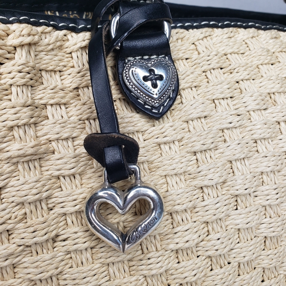 Brighton Black Tan Woven Tote - Picture 7 of 14